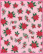 Red Poinsettia Holly Berries Rug