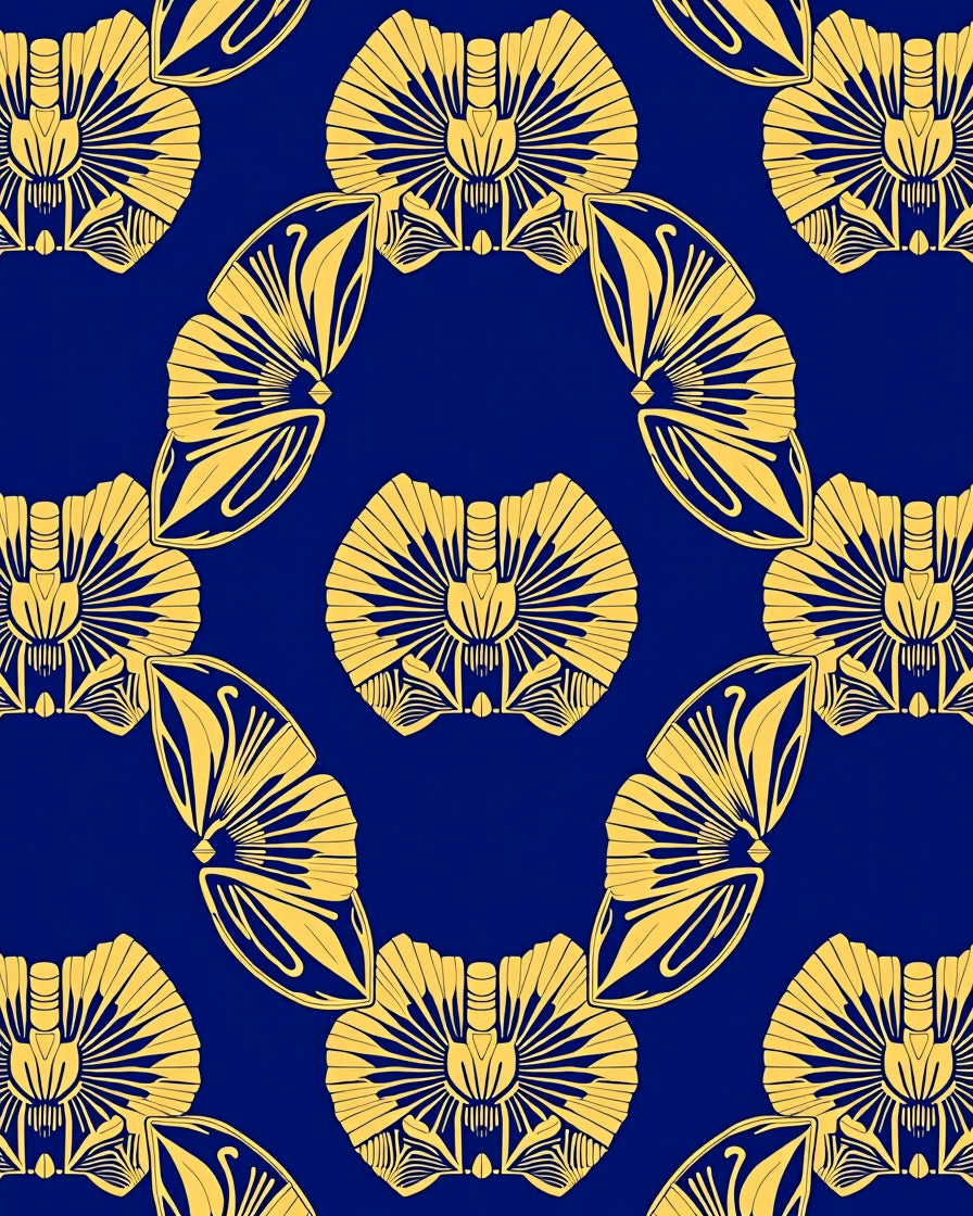 Art Deco Fan Patterned Rug