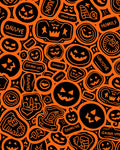 Orange Pumpkin Patch Pattern Design Rug