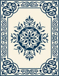 Ornate Floral And Scrollwork Symmetry Rug