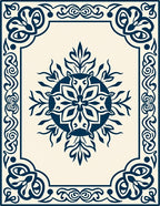Ornate Floral And Scrollwork Symmetry Rug