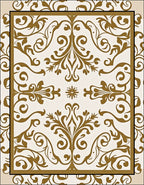 Classic Scrollwork Damask Pattern Rug