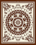 Ornate Coffee Mandala Pattern Rug