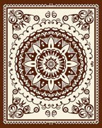 Ornate Coffee Mandala Pattern Rug