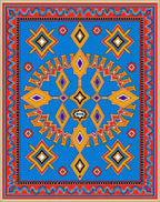 Bold Geometric Diamond Zigzag Pattern Rug