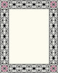 Floral Border With 4-Petal Flower Pattern Rug