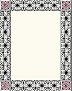 Floral Border With 4-Petal Flower Pattern Rug