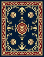 Ornate Sun Emblem Classic Pattern Rug