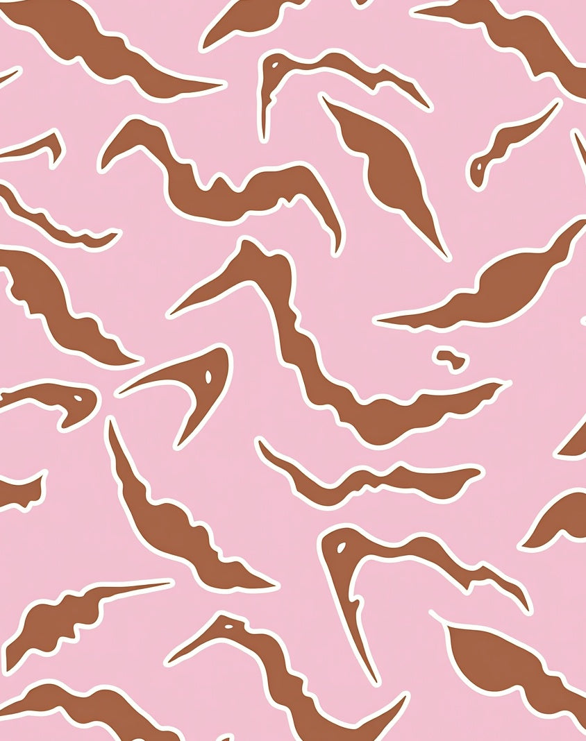 Abstract Brown Shape Pattern Rug