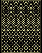 Elegant Black Gold Geometric Pattern Rug