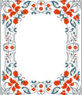 Floral Vines With Orange Accents Rug