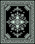 Classic Black White Floral Medallion Rug