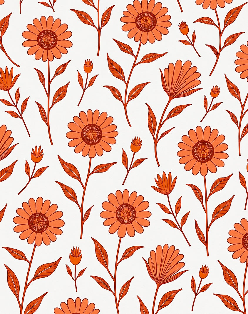 Retro Floral Pattern Rug