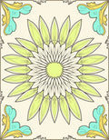 Art Nouveau Floral Sunburst Design Rug