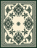 Dark Green Floral Classic Pattern Rug