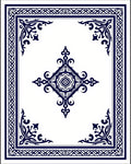 Intricate Blue White Geometric Design Rug