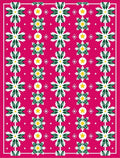 Pink White Green Starburst Snowflake Carousel Rug