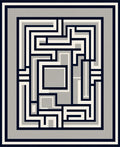 Abstract Geometric Maze Pattern Rug