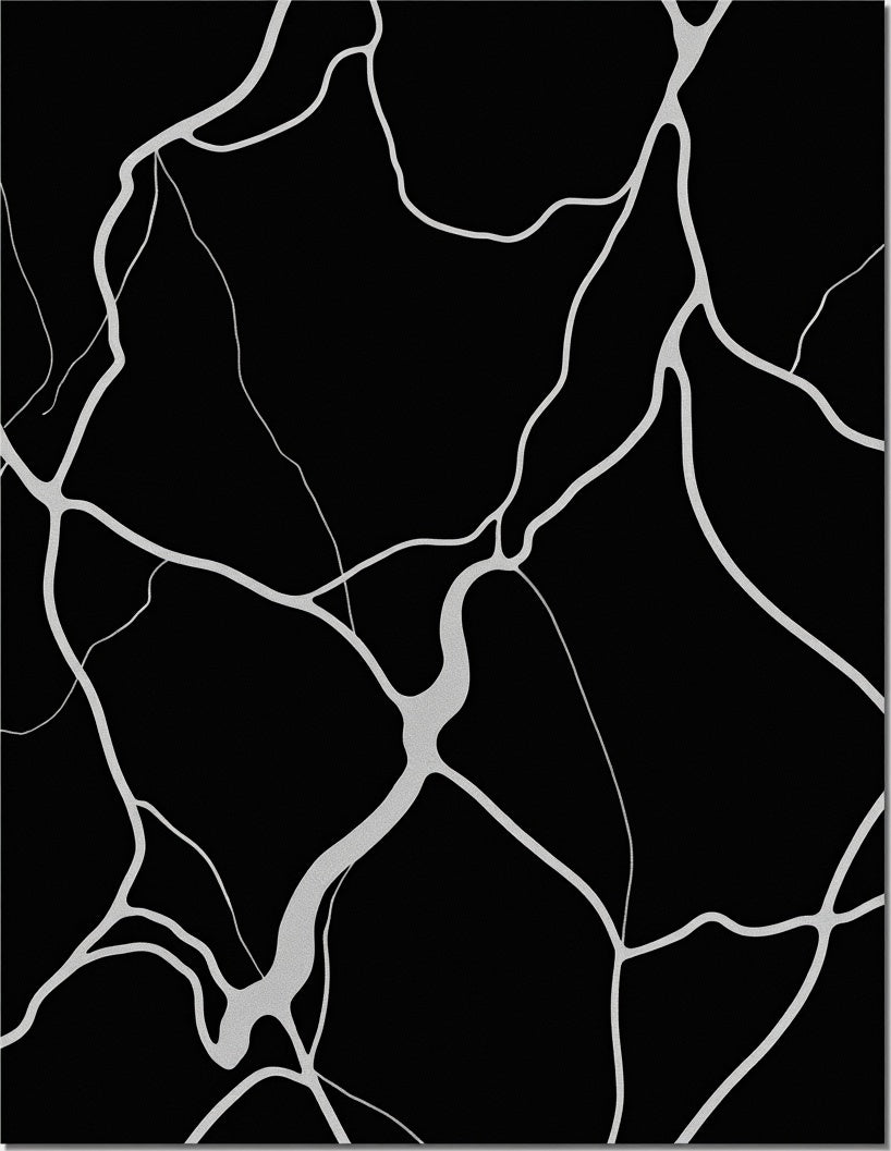Abstract Black White Vein Rug