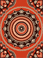 Mandala Medallion Patterned Warm Rug