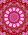 Vibrant Crimson Floral Mandala Design Rug