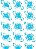 Bright Cyan Sunburst Swirl Rug