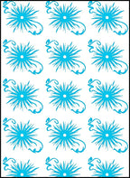 Bright Cyan Sunburst Swirl Rug
