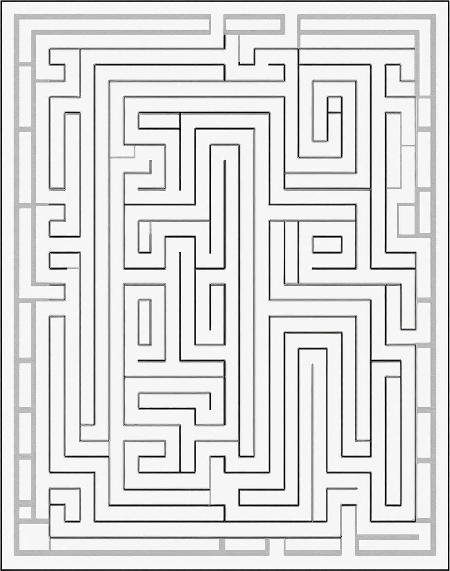 Abstract Maze Pattern Design Rug