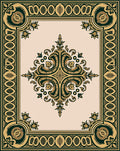 Ornate Floral Border With Central Medallion Rug