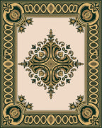 Ornate Floral Border With Central Medallion Rug