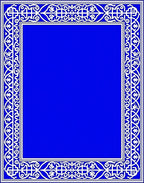 Royal Blue White Intricate Border Rug