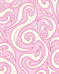 Swirling Pink And White Pattern Rug