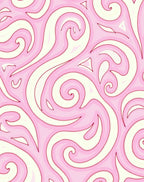 Swirling Pink And White Pattern Rug