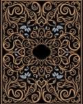 Elegant Gold Swirls Botanical Pattern Rug
