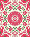 Radiant Floral Symmetrical Decorative Pattern Rug