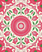 Radiant Floral Symmetrical Decorative Pattern Rug
