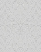 Elegant Light Grey Floral Pattern Rug