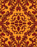 Ornate Red Floral Damask Pattern Rug