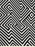 Black White Maze Geometric Design Rug
