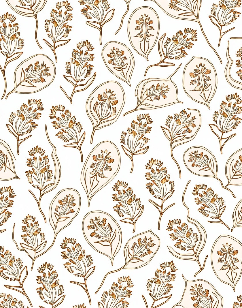 Botanical Branch Outline Pattern Rug