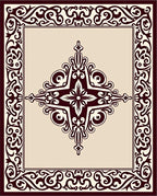 Ornate Regal Scrollwork Medallion Rug