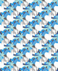 Abstract Blue Geometric Shape Pattern Rug