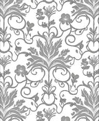 Classic Floral Scrollwork Gray Pattern Rug