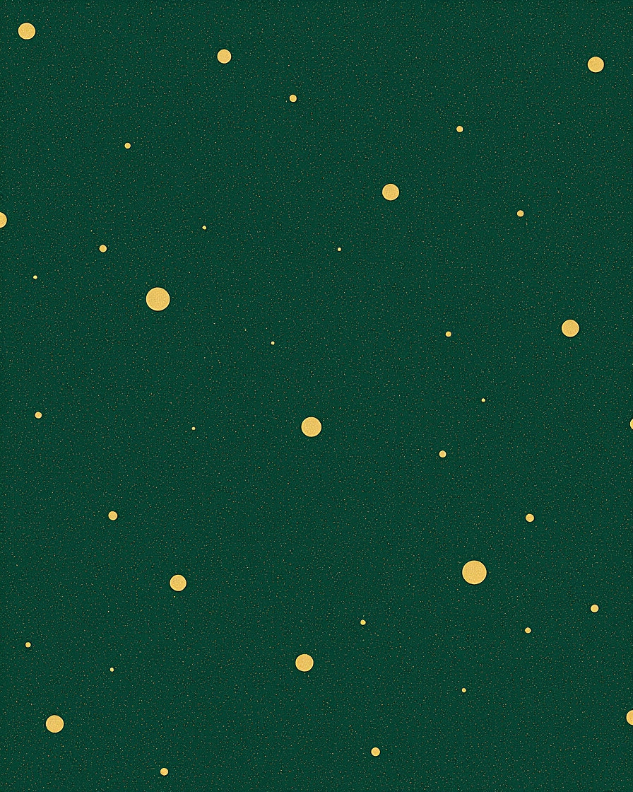 Emerald Gold Polka Dot Pattern Rug