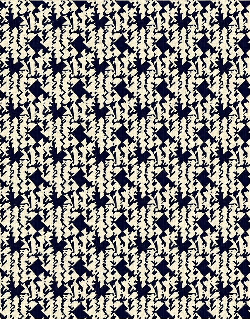 Classic Houndstooth Geometric Pattern Rug