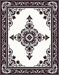 Ornate Floral Inlay Pattern Rug