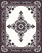 Ornate Floral Inlay Pattern Rug