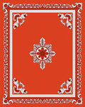 Vintage Floral and Leaf Border Pattern Rug