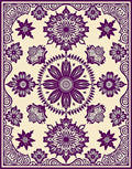 Floral Mandala Patterned Cream Rug