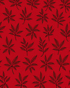 Crimson Leafy Branch Repeat Rug